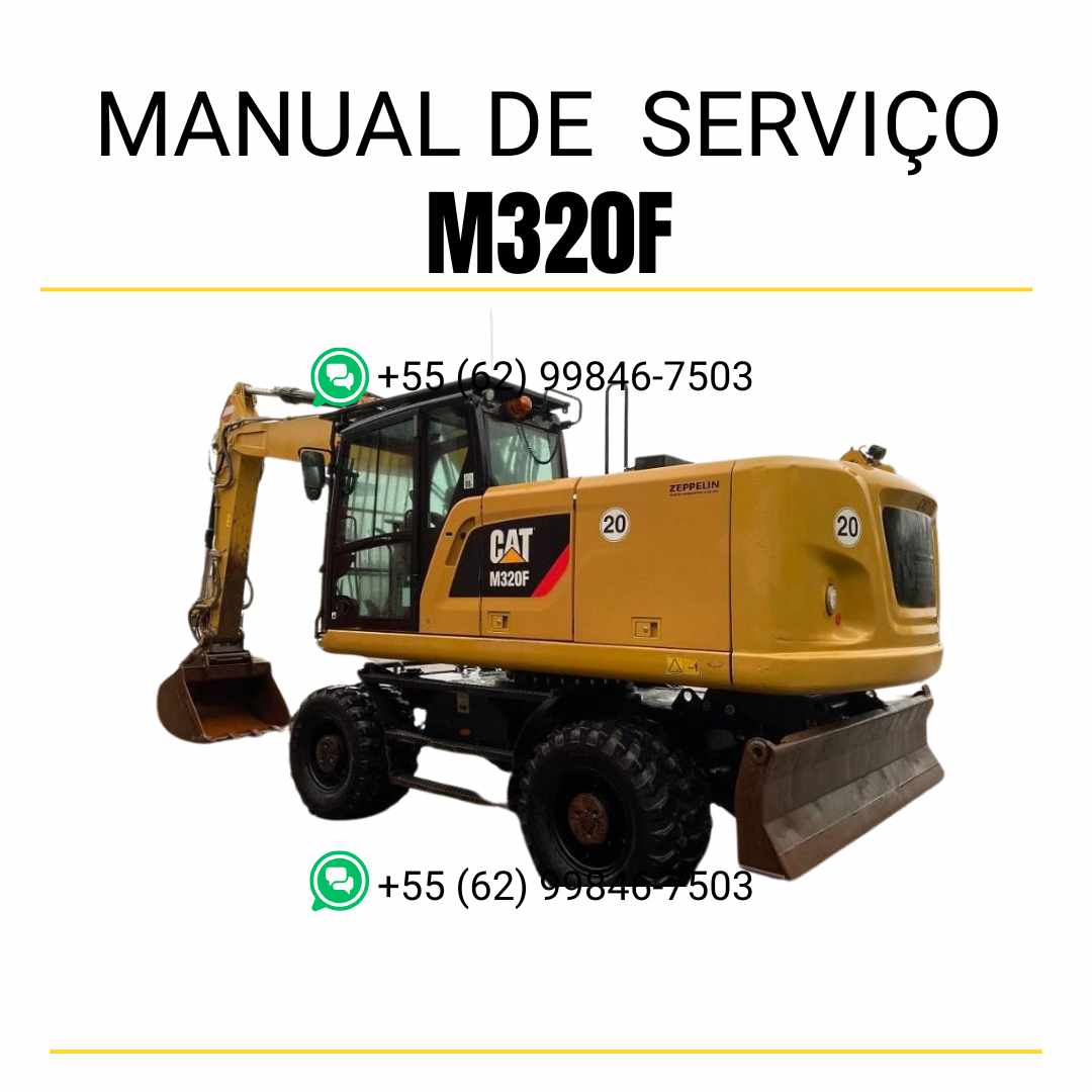 Manual de serviço Caterpillar M320F escavadeira de rodas em PDF, versão em inglês com guia detalhado de manutenção, reparos e diagramas técnicos