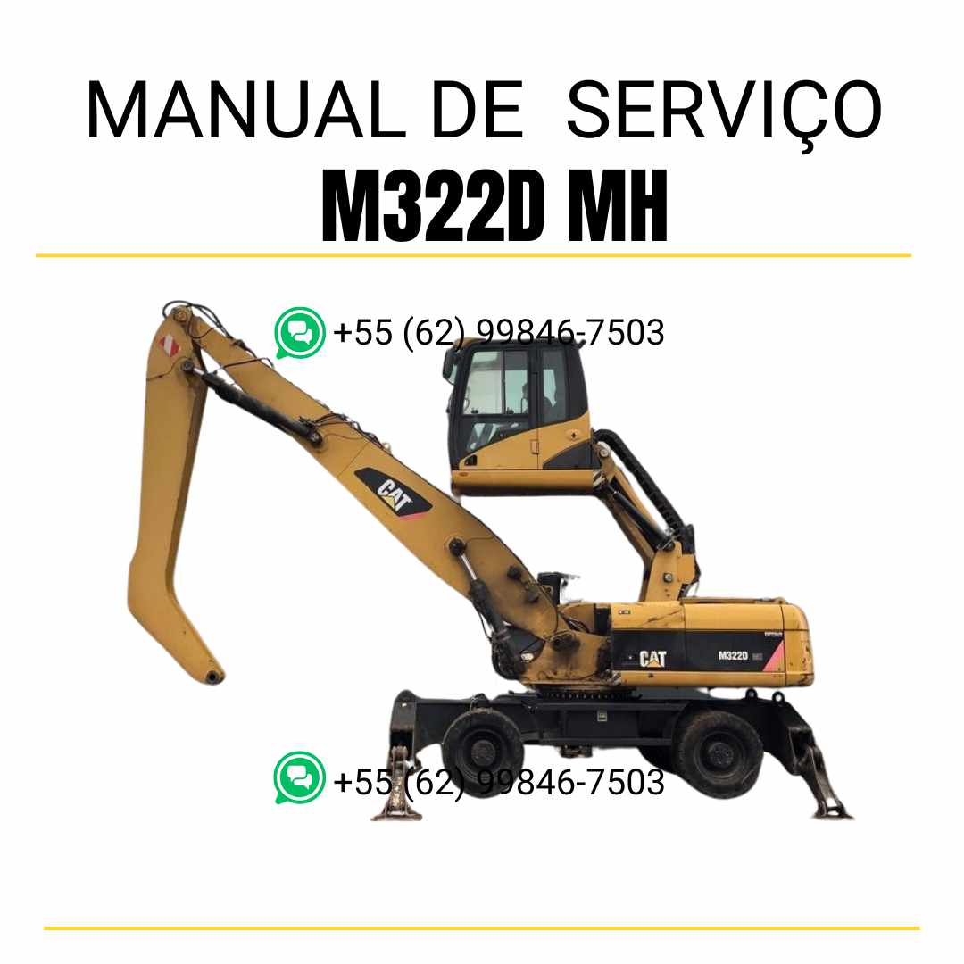 Manual de serviço Caterpillar M322D MH escavadeira de rodas em PDF, versão em inglês com instruções técnicas, diagramas e guia de manutenção completa