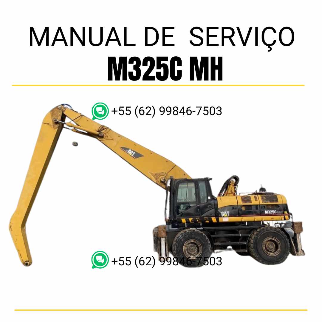 Manual de serviço Caterpillar M325C MH escavadeira de rodas em PDF, versão em inglês com instruções técnicas, manutenção e reparos completos