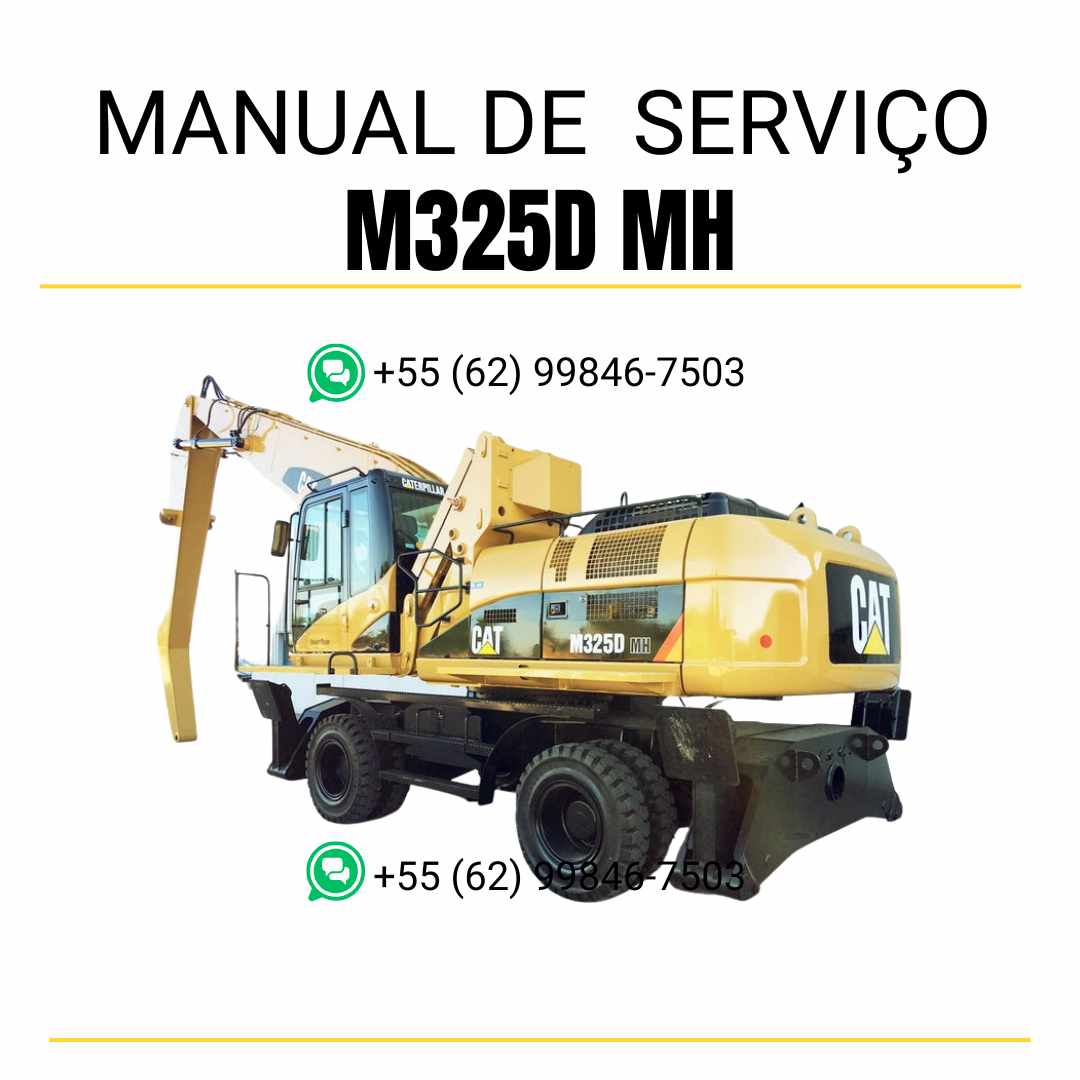 Manual de serviço em PDF da escavadora Caterpillar M325D MH em inglês com guia completo de manutenção preventiva, diagnósticos e reparos técnicos