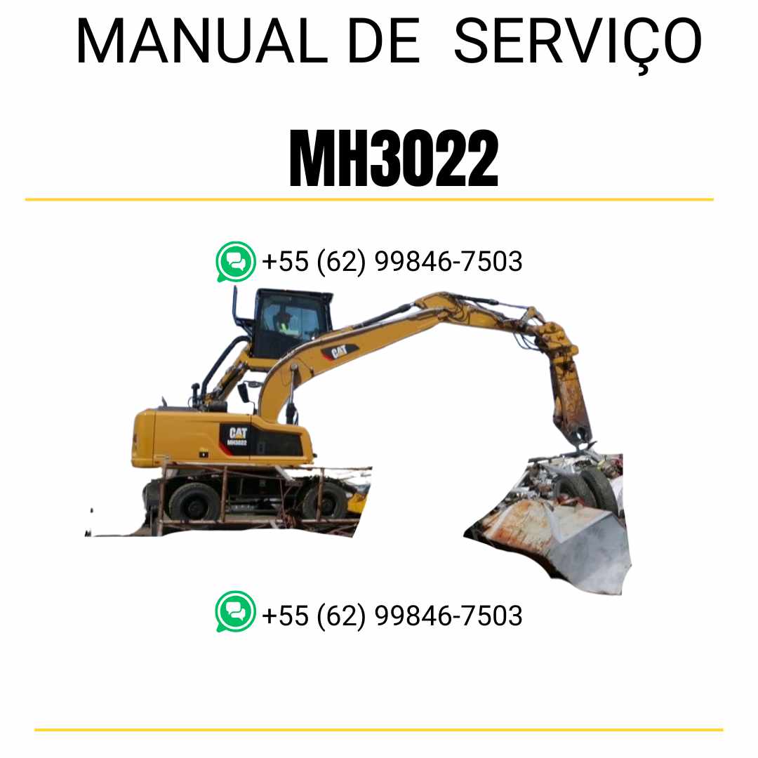 Manual de serviço Caterpillar MH3022 em inglês, PDF técnico para material handler com instruções detalhadas de manutenção e guia completo de reparo