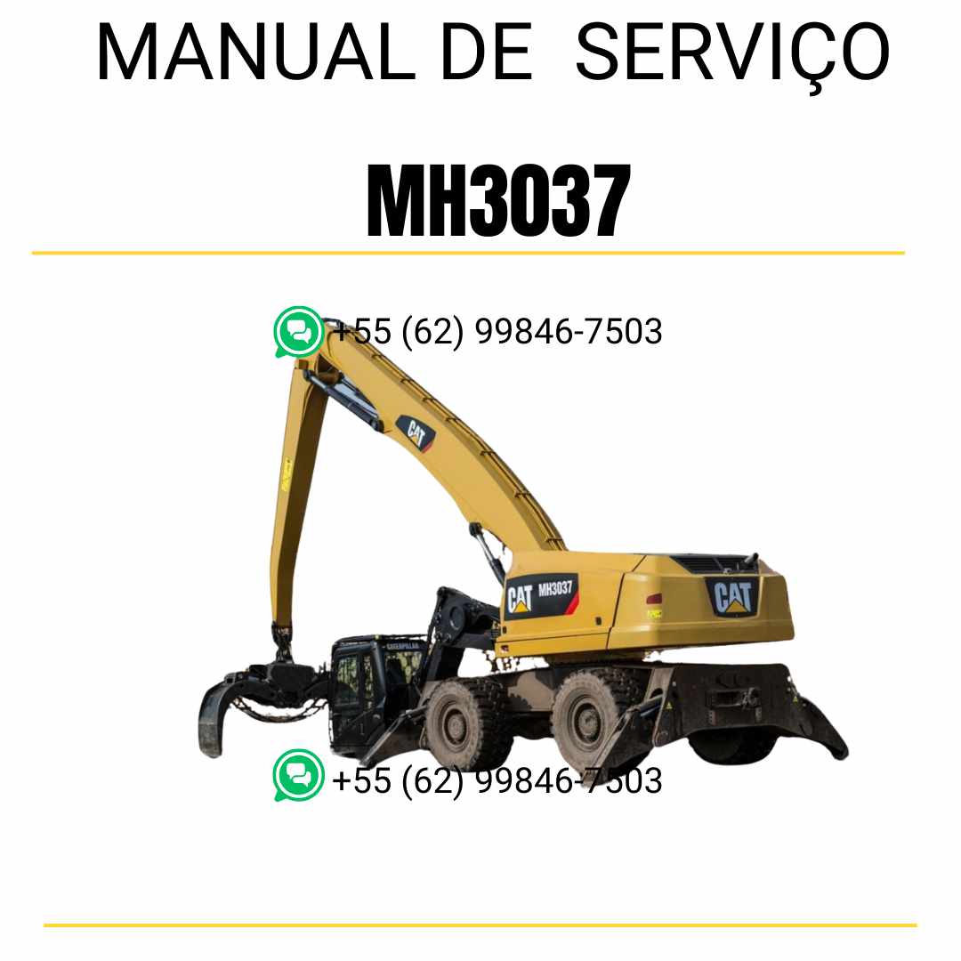 Manual de serviço Caterpillar MH3037 em inglês, PDF técnico para material handler com instruções completas de manutenção e guia detalhado de reparo