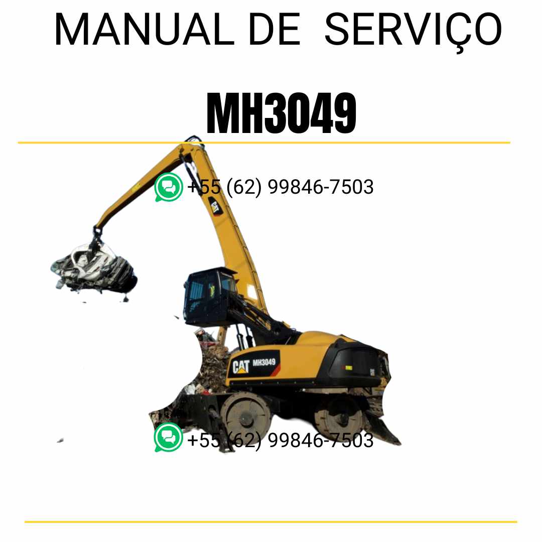Manual de serviço Caterpillar MH3049 em inglês, PDF detalhado para material handler com guia técnico de manutenção e instruções completas de reparo