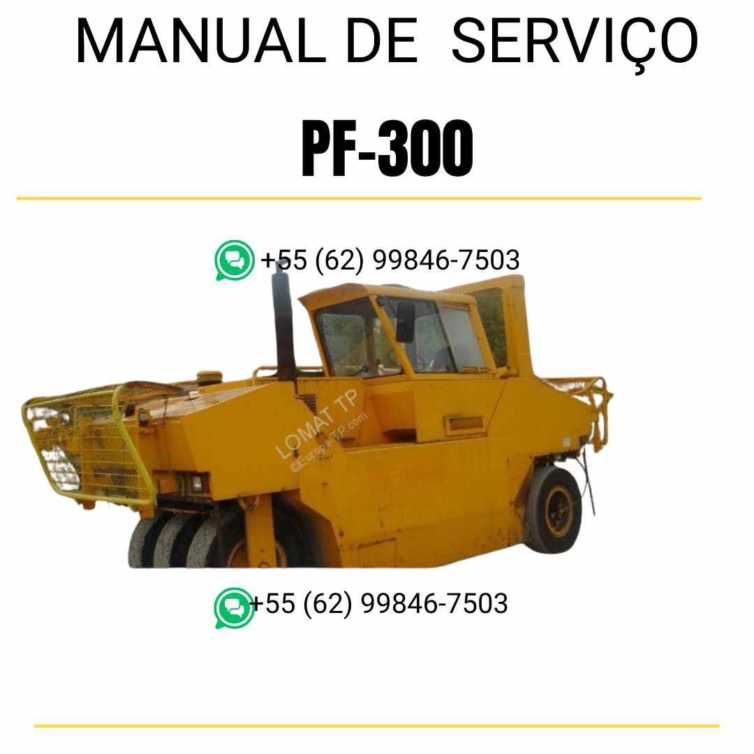 Manual de serviço Caterpillar PF-300 em inglês para rolo compactador pneumático, PDF completo com guias técnicos de manutenção e instruções detalhadas