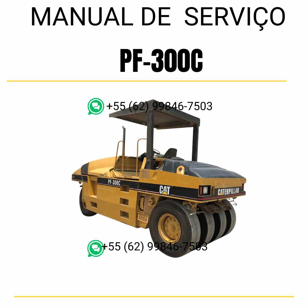 Manual de serviço Caterpillar PF-300C em inglês para rolo compactador pneumático, PDF detalhado com orientações técnicas de manutenção e reparo