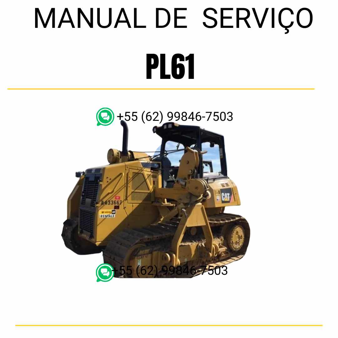 Manual de serviço Caterpillar PL61 em inglês para assentador de tubos, PDF completo com instruções técnicas de manutenção e reparo detalhado