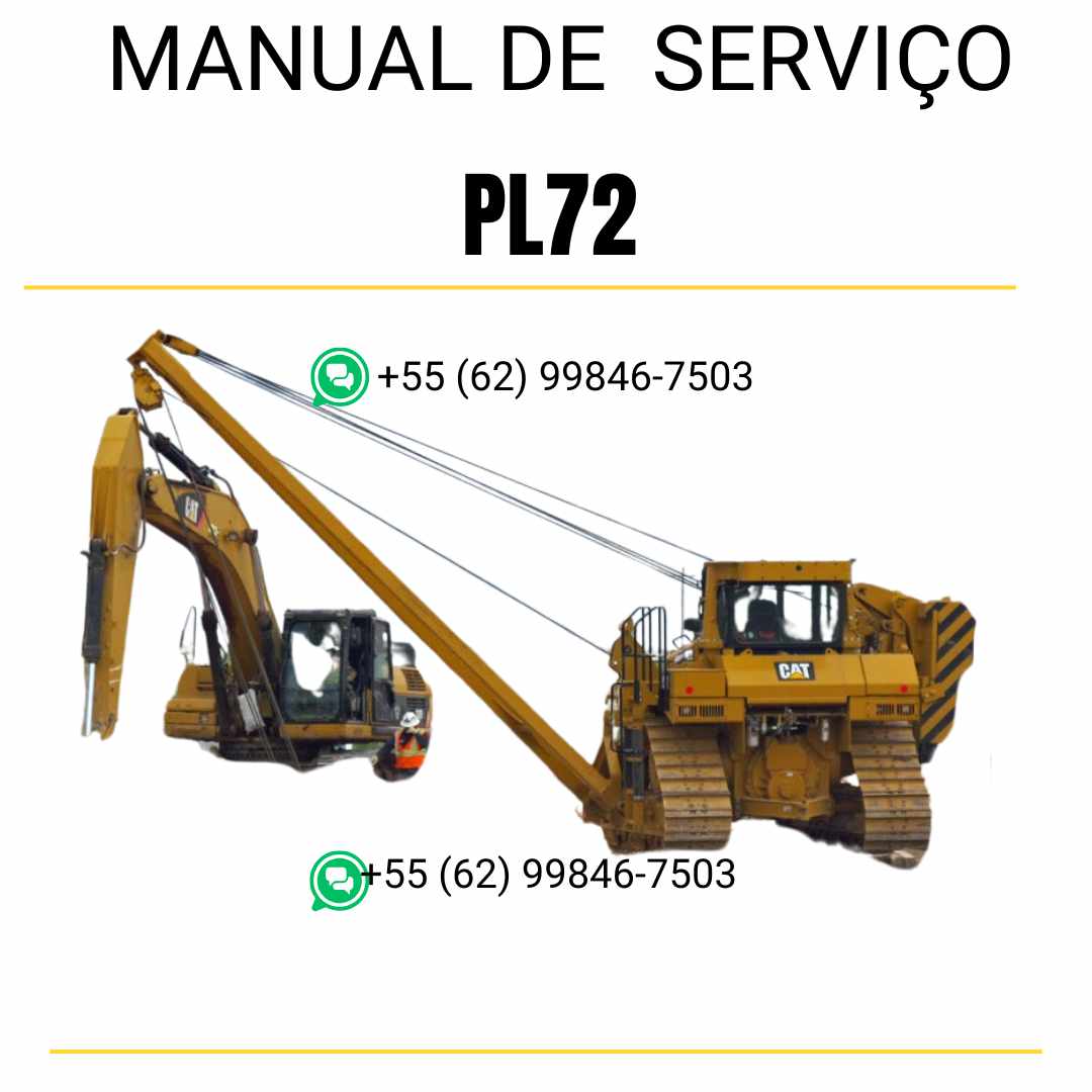 Manual de serviço Caterpillar PL72 em inglês para assentador de tubos, PDF técnico detalhado com orientações de manutenção e reparo completos