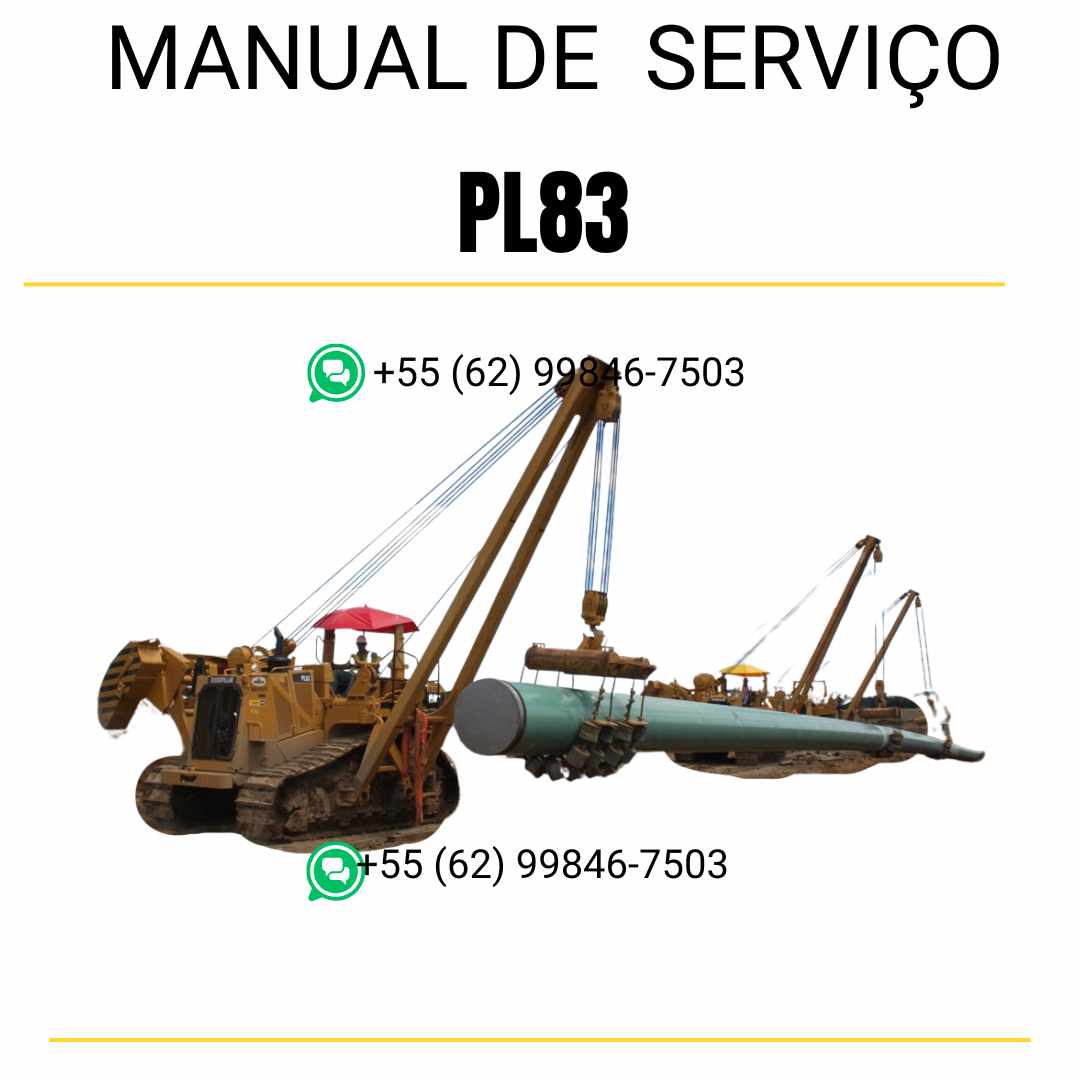 Manual de serviço Caterpillar PL83 em inglês para assentador de tubos, PDF completo com guias técnicos de manutenção e instruções detalhadas