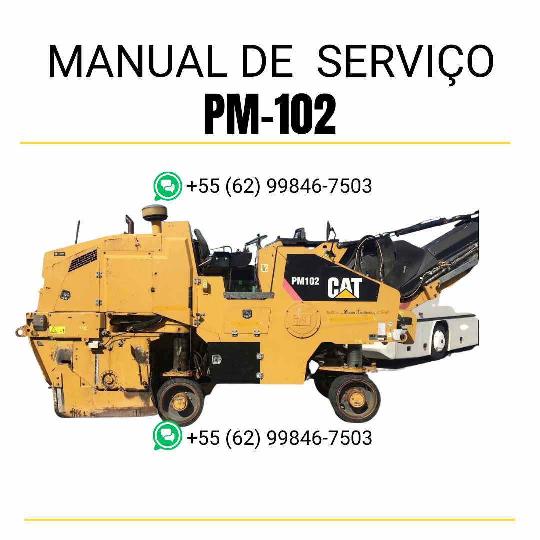 Manual de serviço Caterpillar PM-102 fresadora para asfalto em inglês em PDF com instruções técnicas detalhadas e guia completo de manutenção
