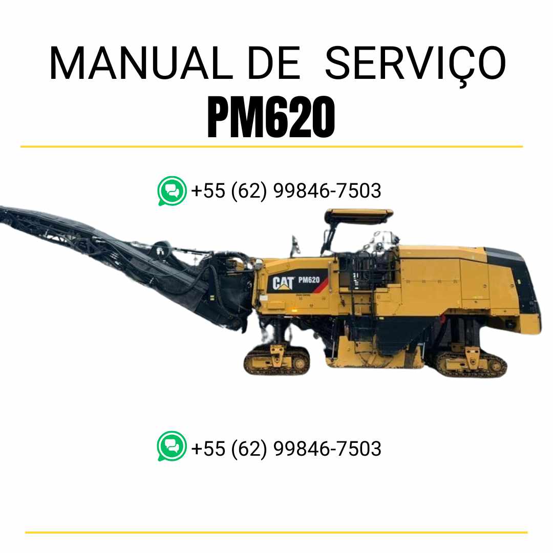 Manual de serviço Caterpillar PM620 fresadora de asfalto em PDF, conteúdo em inglês com instruções técnicas detalhadas de manutenção