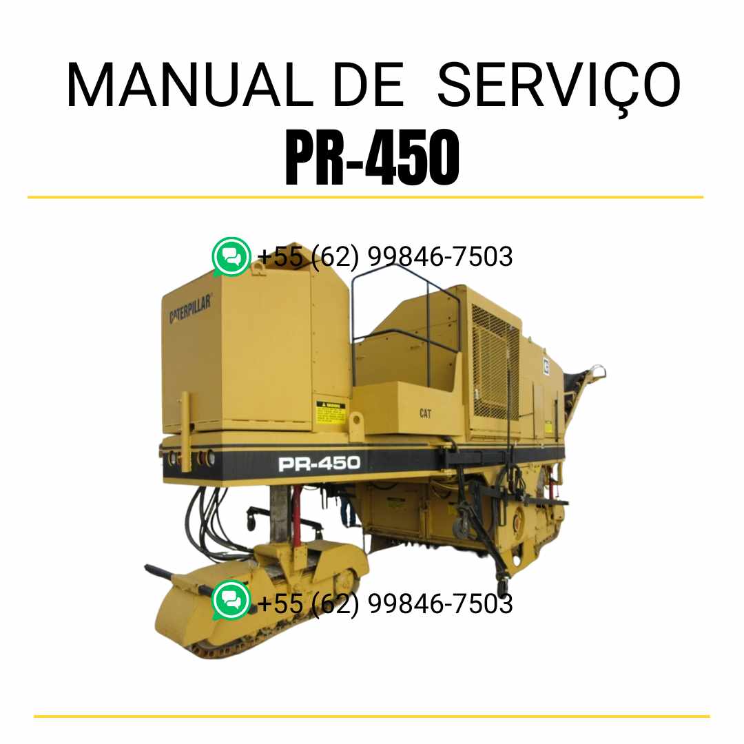 Manual de serviço Caterpillar PR-450 fresadora para asfalto em inglês em PDF com instruções técnicas detalhadas de manutenção
