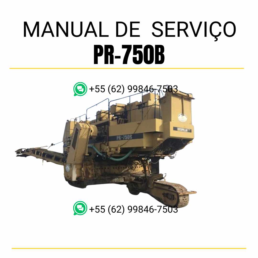 Manual de serviço Caterpillar PR-750B fresadora para asfalto em inglês em PDF com instruções técnicas detalhadas para manutenção e reparos