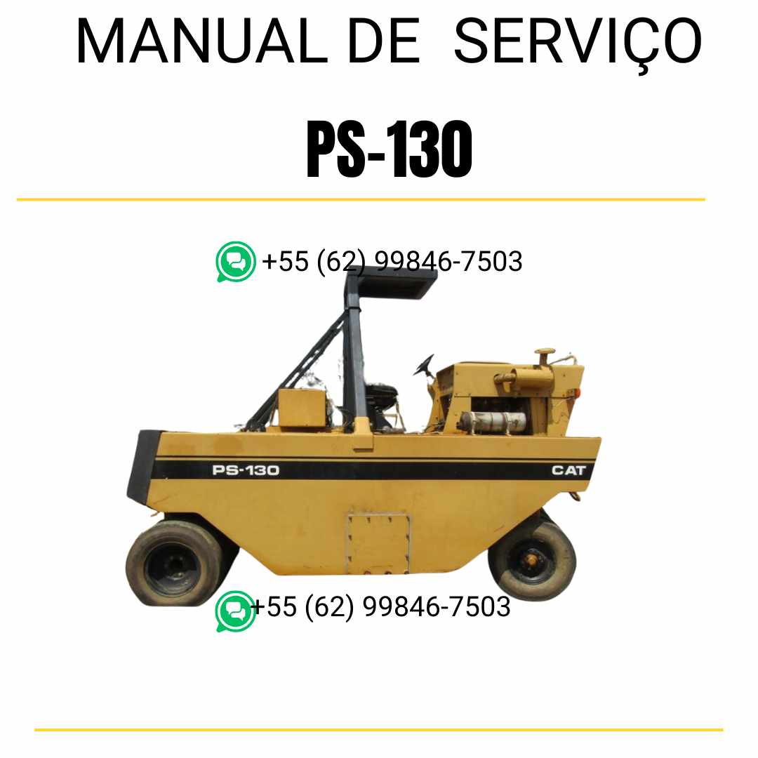 Manual de serviço Caterpillar PS-130 em inglês para rolo compactador pneumático, PDF completo com instruções detalhadas de manutenção e guias técnicos
