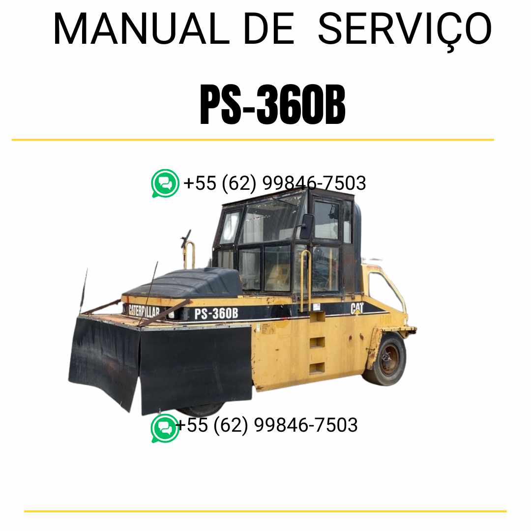 Manual de serviço Caterpillar PS-360B em inglês para rolo compactador pneumático, PDF técnico completo com instruções detalhadas de manutenção e reparo