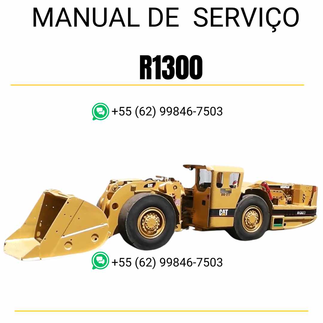 Manual de serviço Caterpillar R1300 em inglês, PDF técnico para carregadeiras subterrâneas com instruções detalhadas de manutenção e guia de reparo