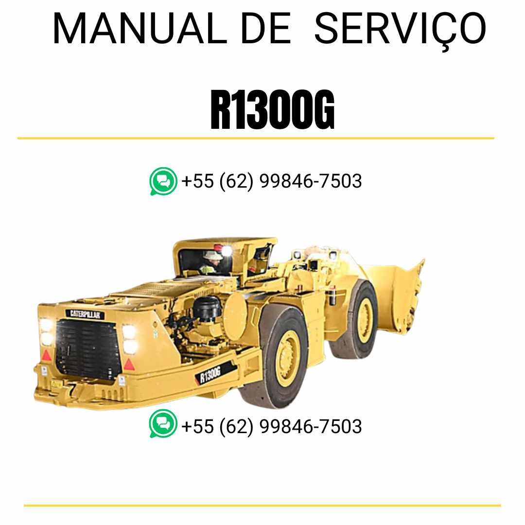 Manual de serviço Caterpillar R1300G em inglês, PDF completo para carregadeiras subterrâneas com instruções técnicas de manutenção e guia detalhado de reparo