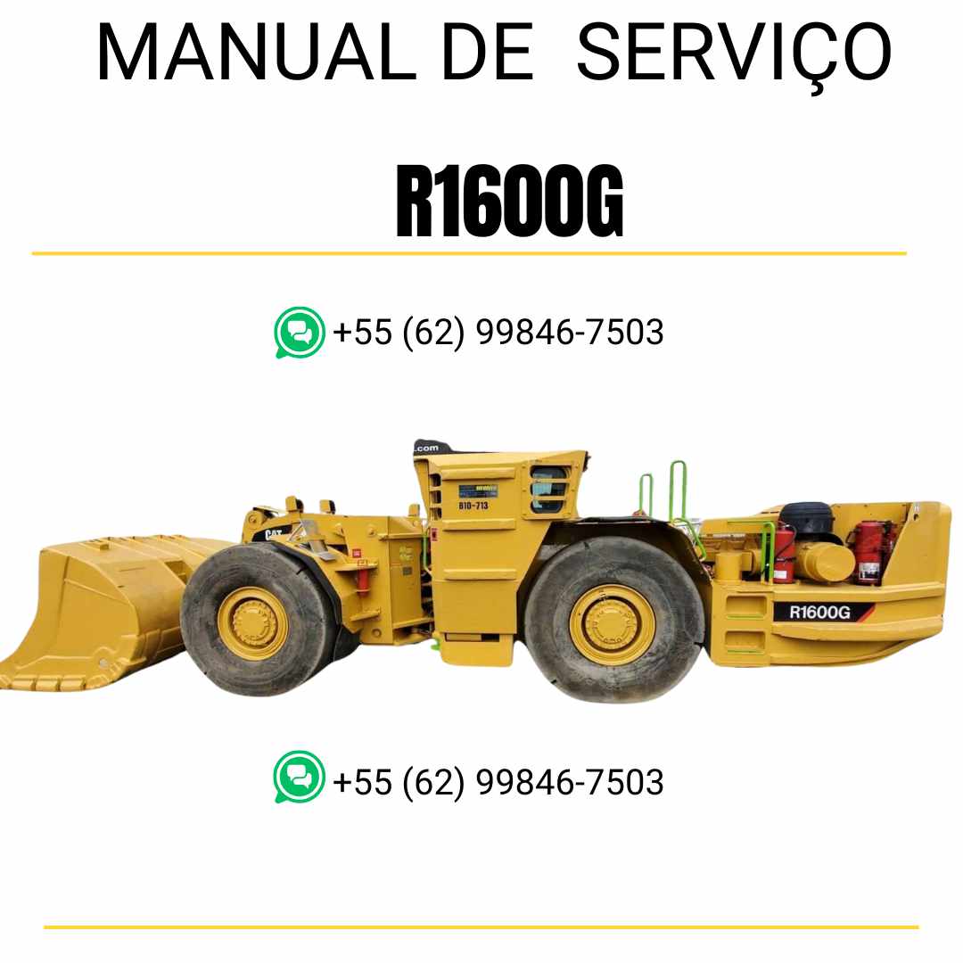Manual de serviço Caterpillar R1600G em inglês, PDF técnico para carregadeiras subterrâneas com instruções completas de manutenção e guia detalhado de reparo