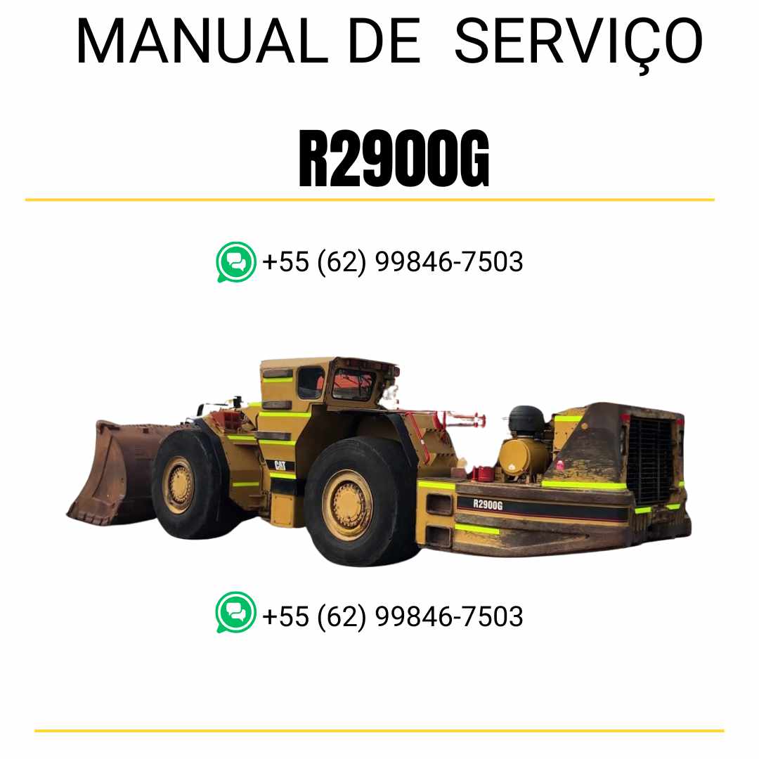 Manual de serviço Caterpillar R2900G em inglês, PDF técnico para carregadeiras subterrâneas com guia detalhado de manutenção preventiva e reparo completo