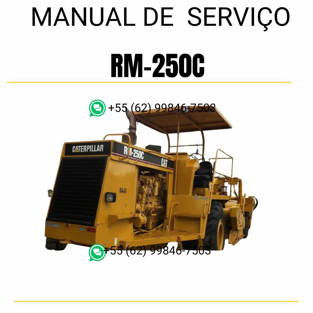 Manual de serviço Caterpillar RM-250C em inglês para recuperadora de estradas, PDF detalhado com guias técnicos completos de manutenção e reparo