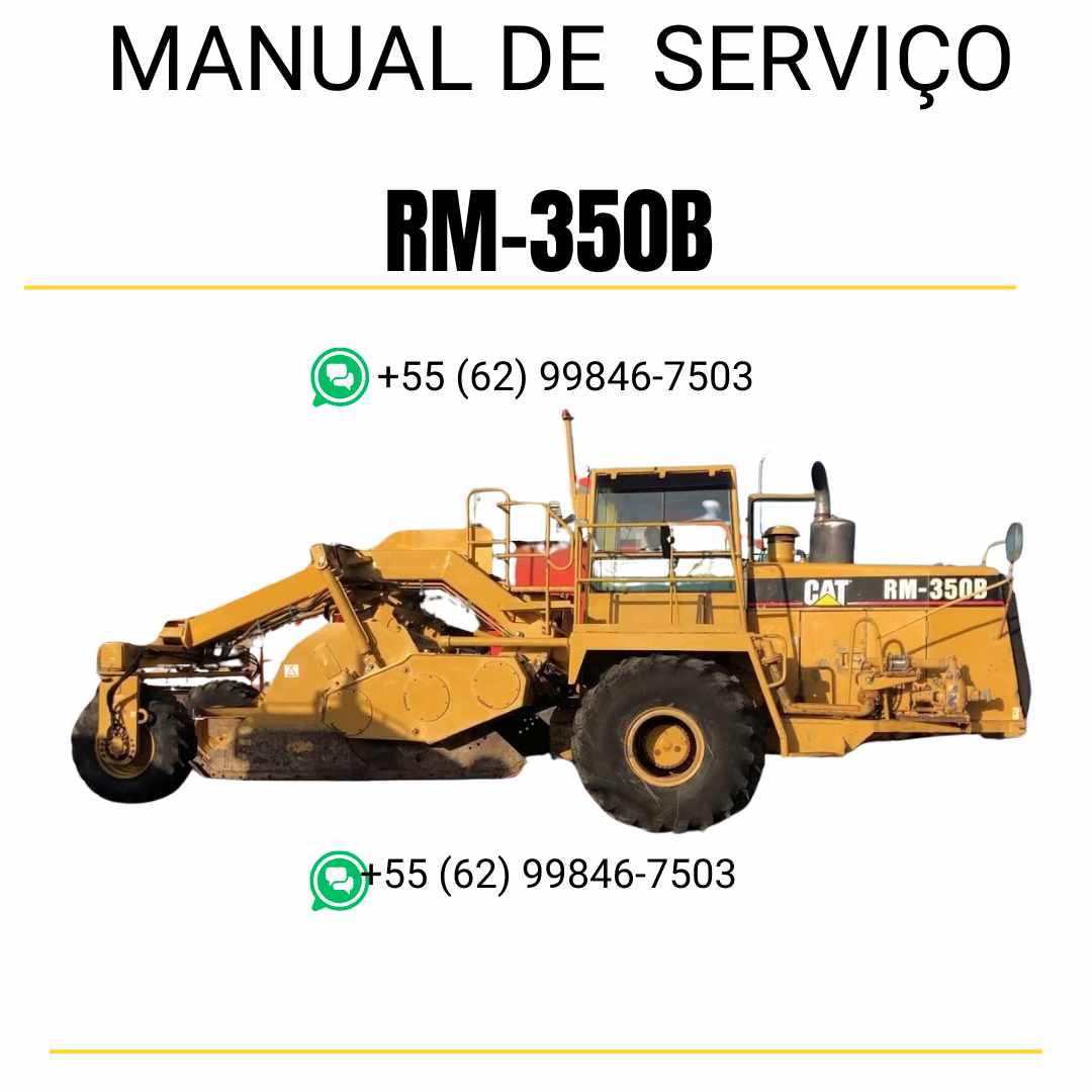 Manual de serviço Caterpillar RM-350B em inglês para recuperadora de estradas, PDF técnico completo com guias de manutenção e reparo detalhados