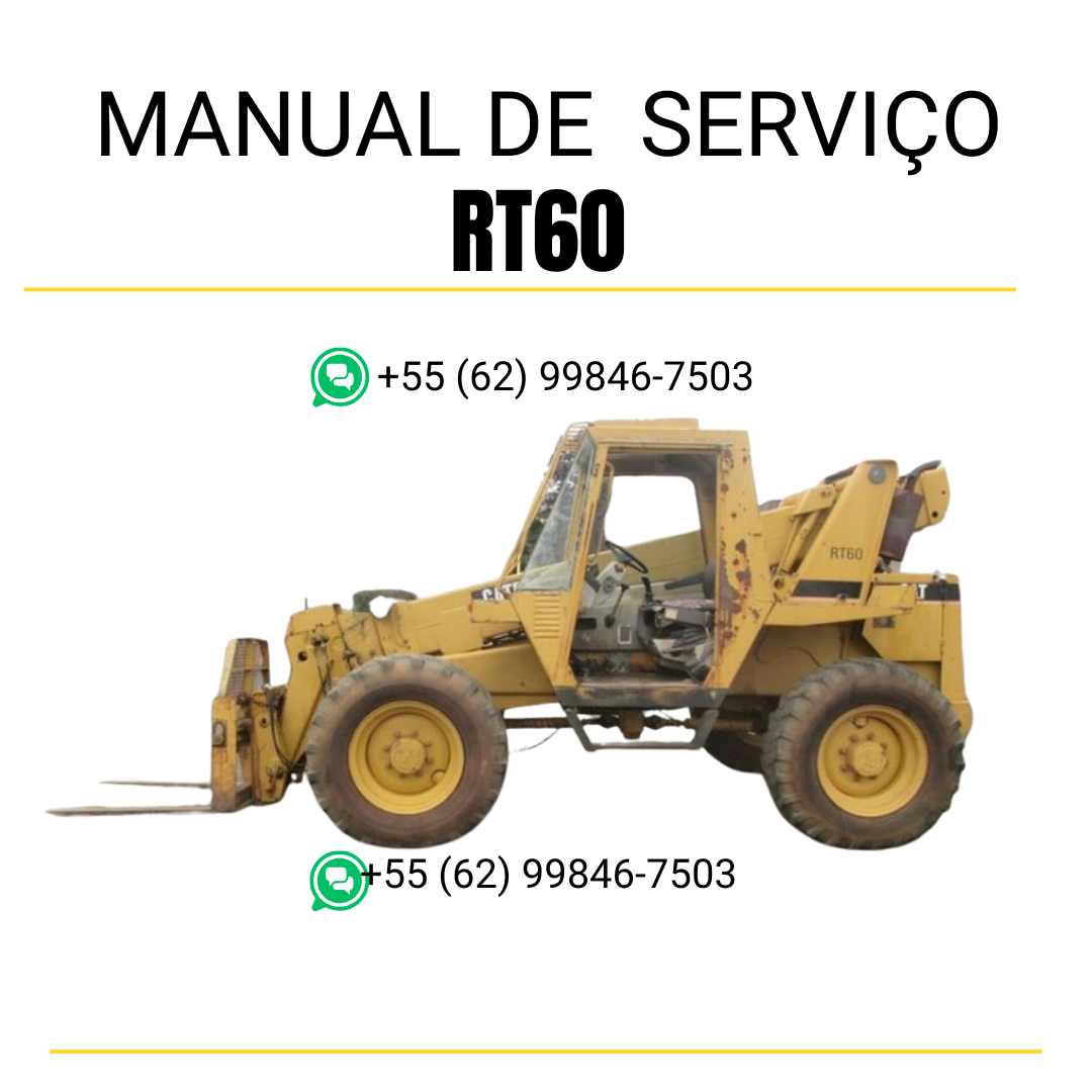Manual de serviço Caterpillar RT60 em inglês, PDF completo para manipulador telescópico com instruções detalhadas e ilustrações técnicas de manutenção