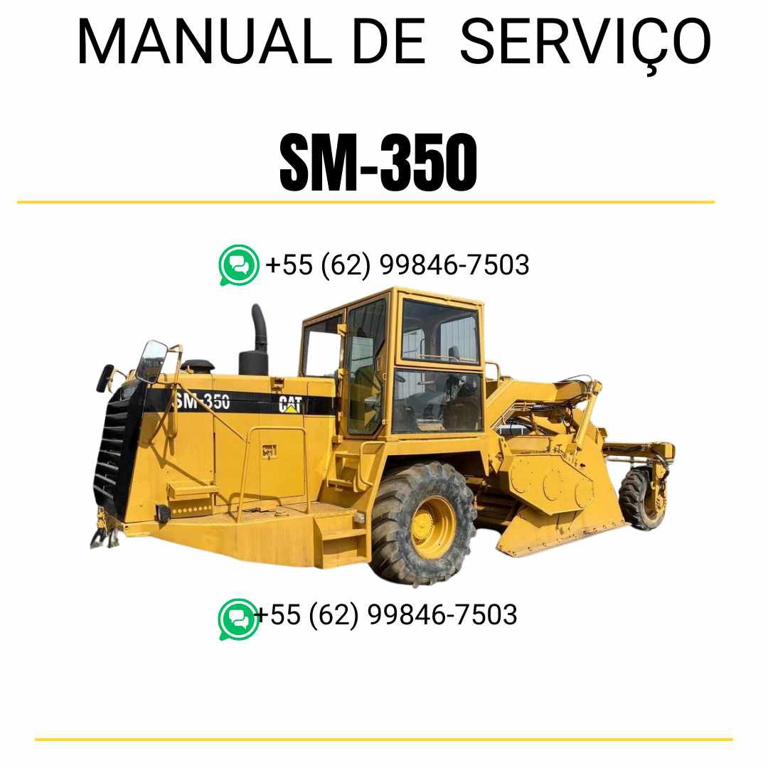 Manual de serviço Caterpillar SM-350 em inglês para recuperadora de estradas, PDF completo com instruções detalhadas de manutenção e operação