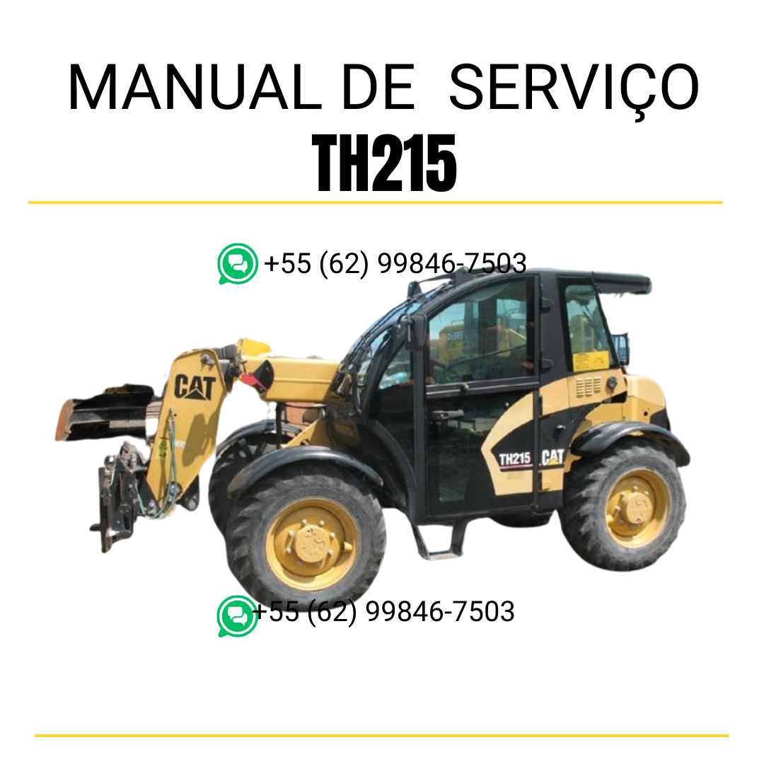 Manual de serviço Caterpillar TH215 em inglês, PDF detalhado para manipulador telescópico com guia completo de manutenção e ilustrações técnicas