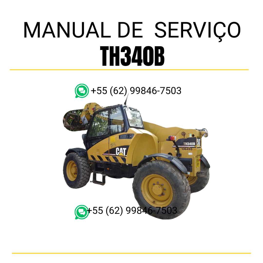 Manual de serviço Caterpillar TH340B em inglês, PDF detalhado para manipulador telescópico com instruções técnicas e guia de manutenção completa