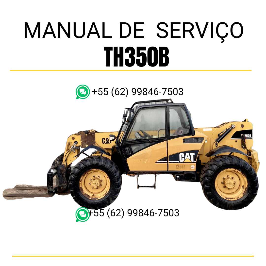 Manual de serviço Caterpillar TH350B em inglês, PDF completo para manipulador telescópico com guia de manutenção e instruções técnicas detalhadas