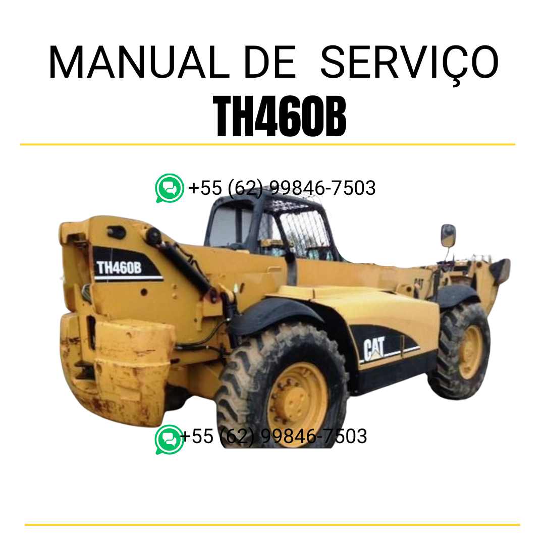 Manual de serviço Caterpillar TH460B em inglês, PDF técnico do manipulador telescópico com instruções de operação e manutenção detalhadas