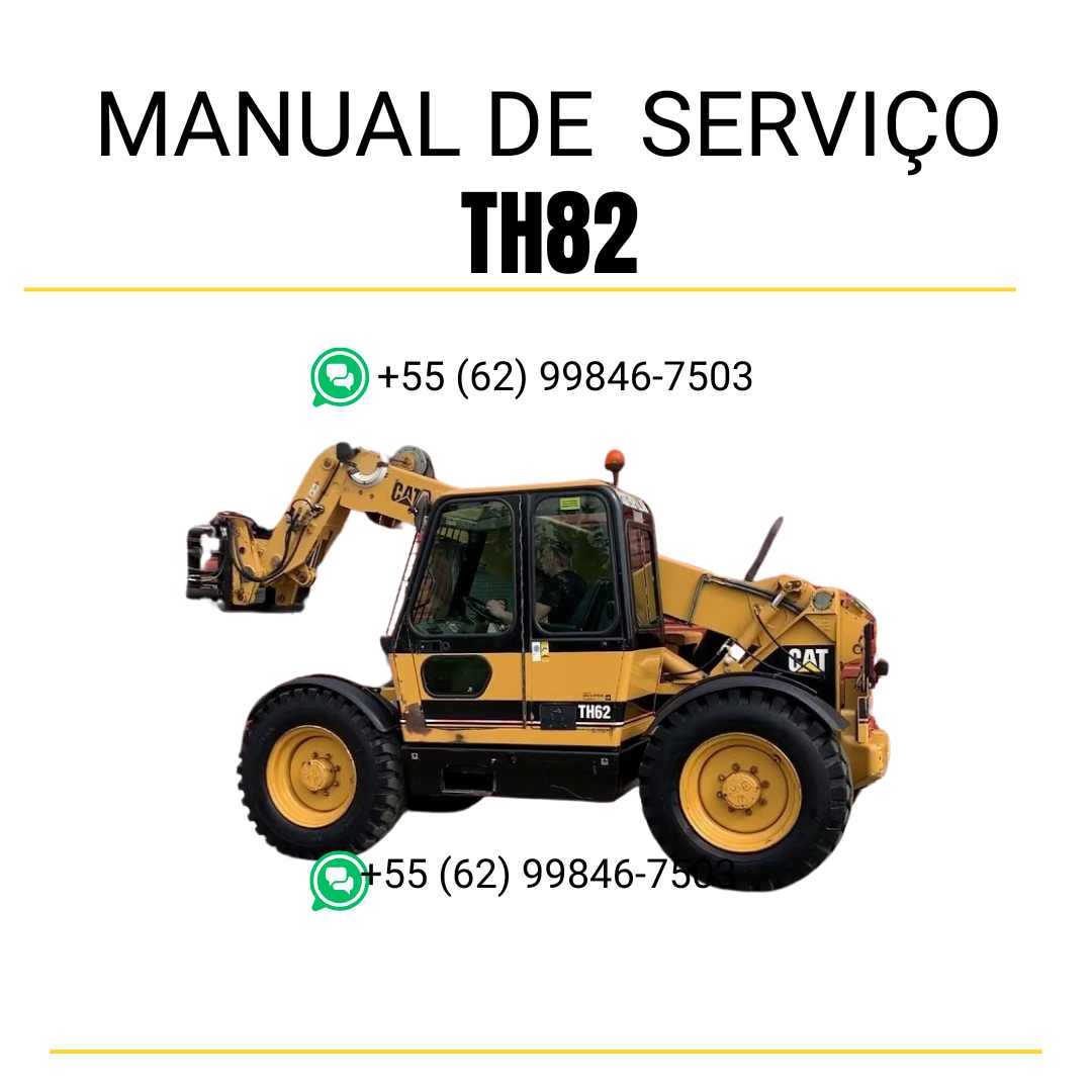 Manual de serviço Caterpillar TH82 em inglês, PDF técnico para manipulador telescópico com instruções detalhadas e guia completo de manutenção