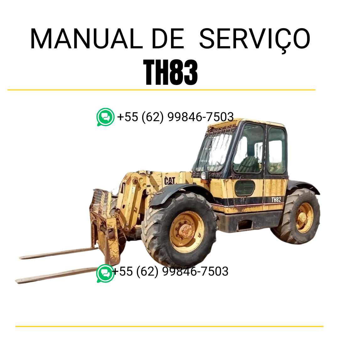 Manual de serviço Caterpillar TH83 em inglês, PDF detalhado para manipulador telescópico com guia completo de manutenção e ilustrações técnicas