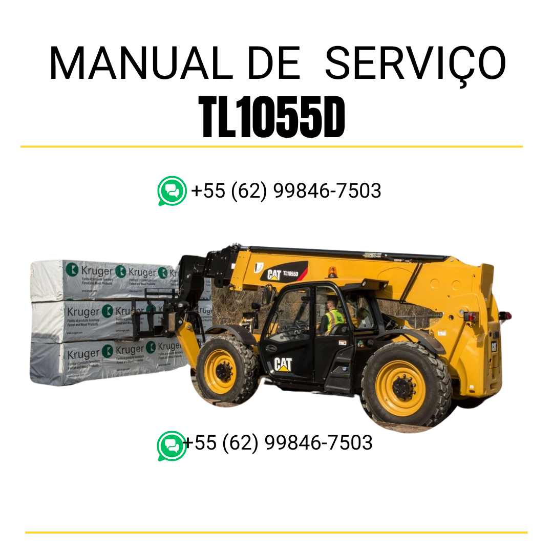 Manual de serviço Caterpillar TL1055D em inglês, PDF completo para manipulador telescópico com instruções técnicas detalhadas e guia de manutenção