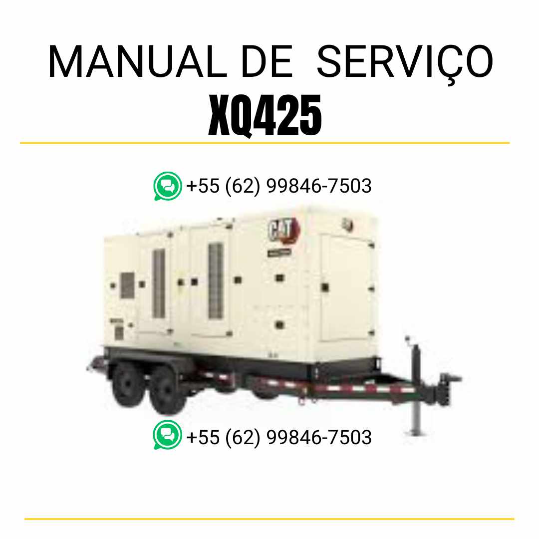 Manual de serviço do grupo gerador Caterpillar XQ425 em PDF, guia técnico completo com procedimentos de manutenção e reparo detalhados