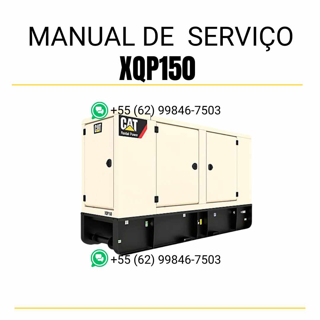Manual de serviço do grupo gerador Caterpillar XQP150 em PDF, guia técnico completo com instruções de manutenção e reparo detalhadas