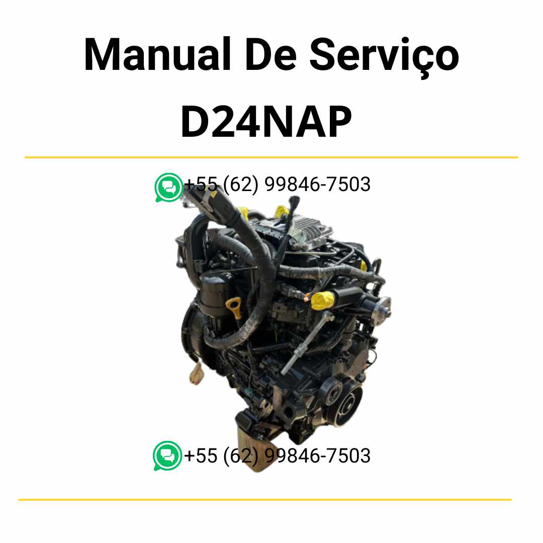 Manual de serviço em PDF do motor diesel Doosan D24NAP com orientações completas de reparo, ajustes e manutenção técnica detalhada