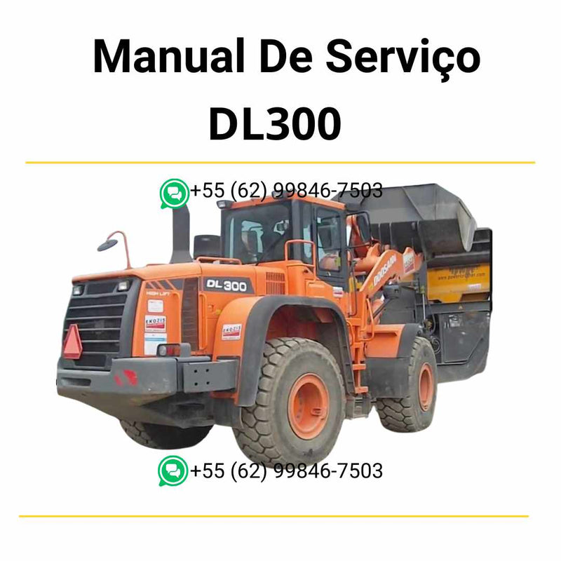 Manual de serviço em PDF da pá carregadeira Doosan DL300 com orientações técnicas detalhadas para manutenção, reparo e procedimentos completos