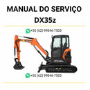 Manual de serviço em PDF da miniescavadeira Doosan DX35Z, com instruções detalhadas de oficina e manutenção preventiva