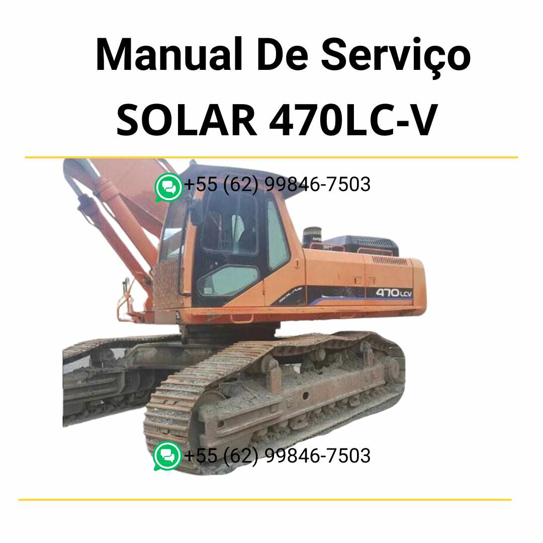 Manual de serviço Doosan Solar 470LC-V escavador hidráulico em PDF com orientações detalhadas de reparo e manutenção avançada