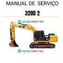Manual de serviço completo em PDF da escavadeira Caterpillar 320D2, com conteúdo técnico detalhado para manutenção e reparo profissional