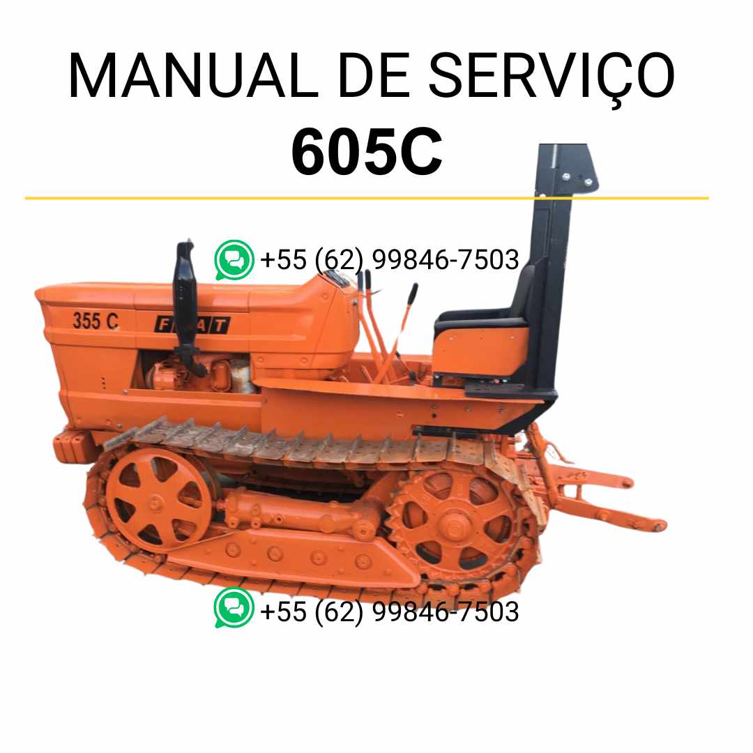Manual de serviço Fiat 355C, 455C, 505C e 605C em PDF para trator de esteira, guia técnico oficial com instruções detalhadas de manutenção e reparos