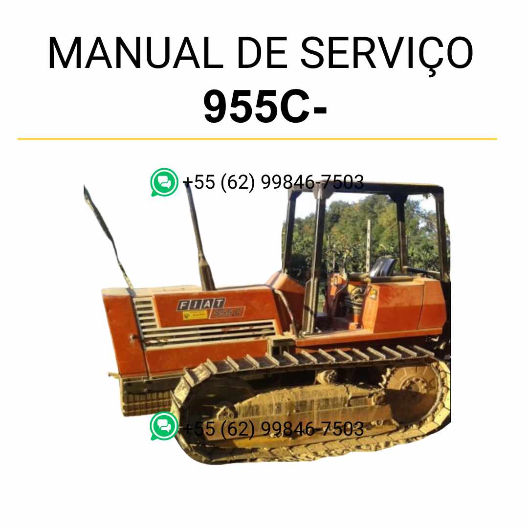 Manual de serviço Fiat 855C, 955C, 85-55 e 95-55 em PDF para trator de esteira, guia técnico completo com instruções detalhadas de manutenção
