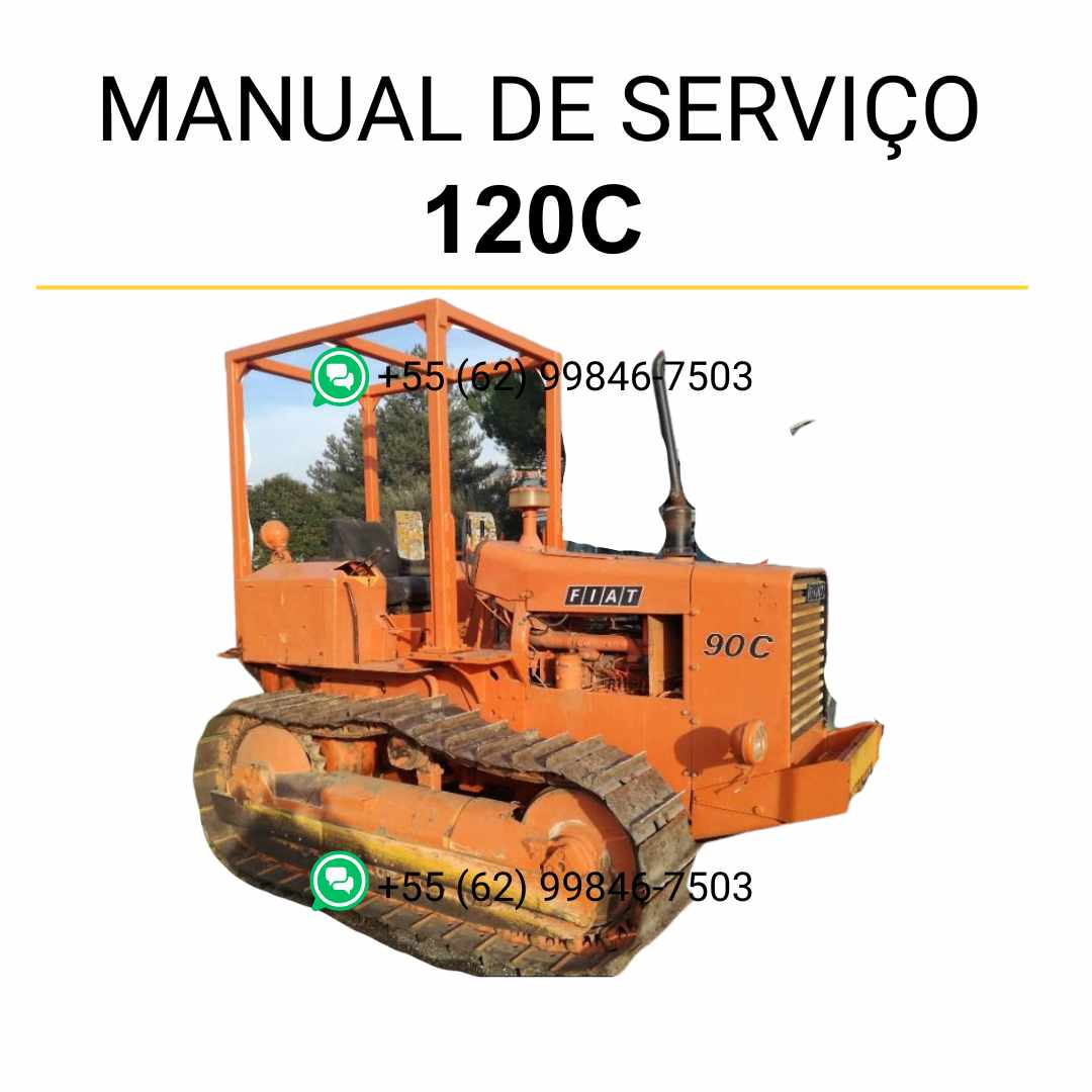 Manual de serviço Fiat 90C e 120C em PDF para trator de esteira, guia técnico completo com instruções detalhadas de manutenção e reparos