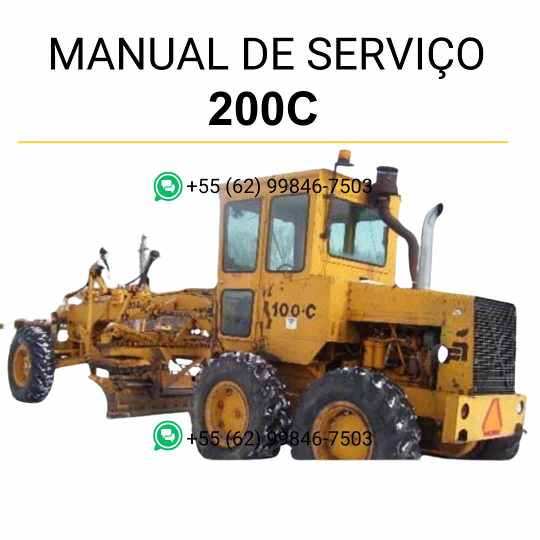 Manual de serviço Fiatallis 100C, 150C e 200C em PDF para motoniveladora, guia técnico completo com instruções detalhadas de manutenção e reparos