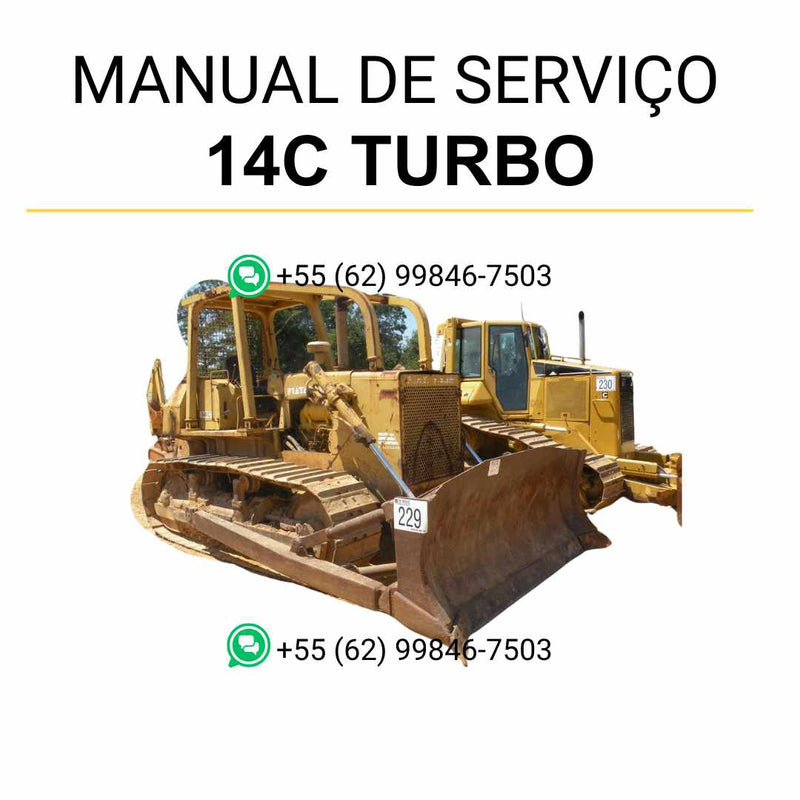 Manual de serviço Fiatallis 14C Turbo trator esteira em PDF, guia técnico ilustrado com instruções completas de reparo e manutenção