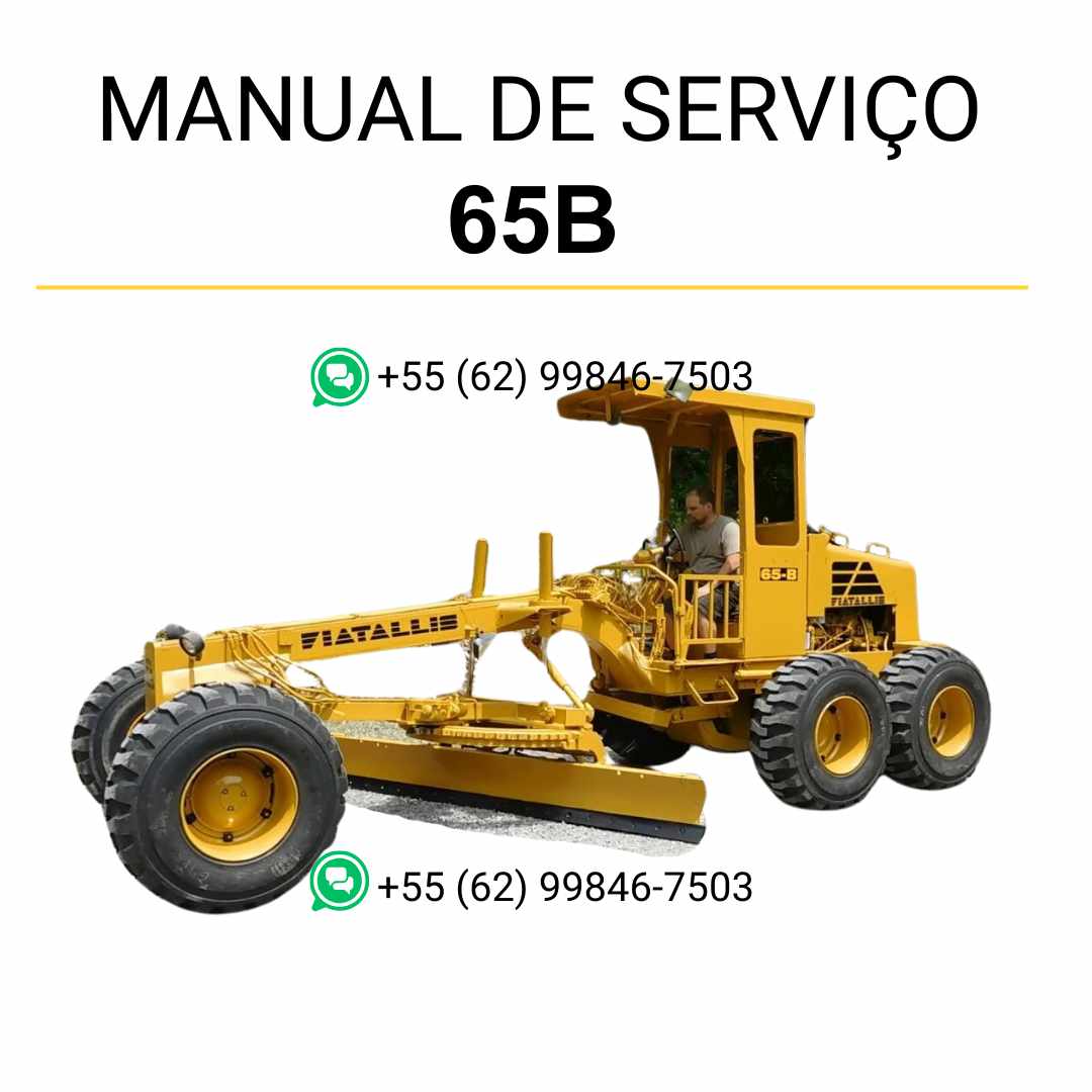 Manual de serviço Fiatallis 65B em PDF para motoniveladora, guia técnico completo com instruções detalhadas de manutenção e reparos
