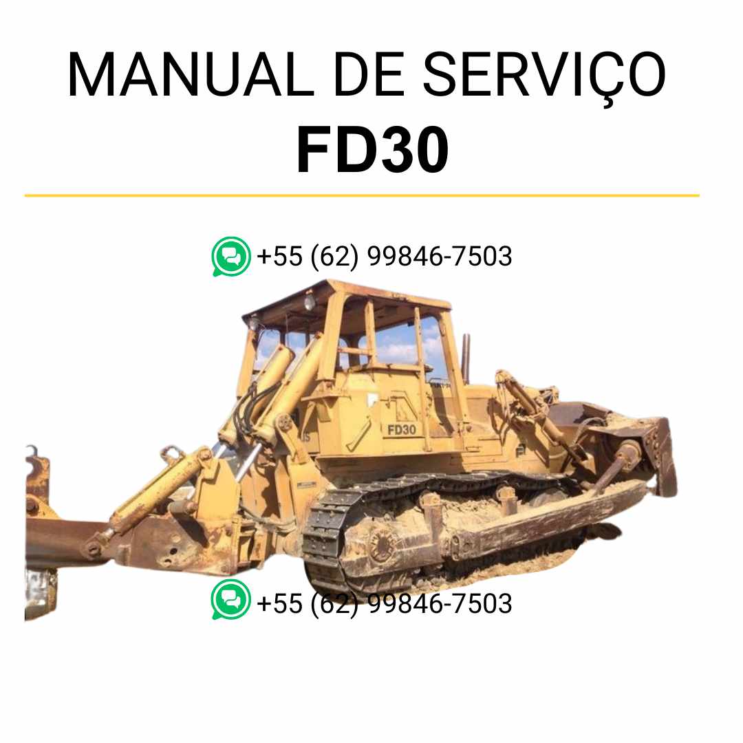 Manual de serviço Fiatallis FD30 em PDF para trator de esteira, guia completo de manutenção com instruções técnicas e procedimentos detalhados