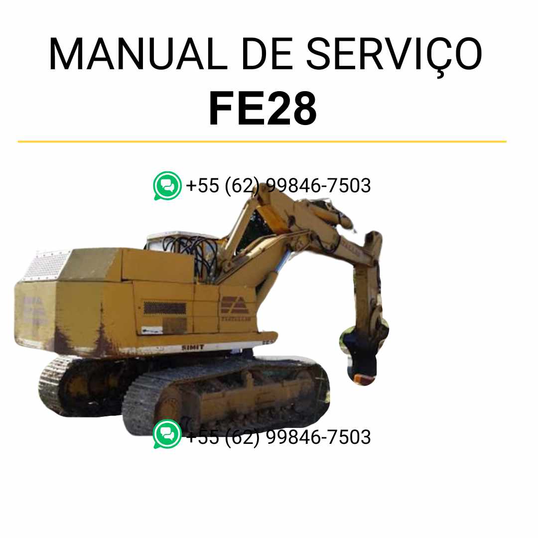 Manual de serviço Fiatallis FE28 para escavadeira em PDF com instruções detalhadas de manutenção, reparos e guia técnico completo