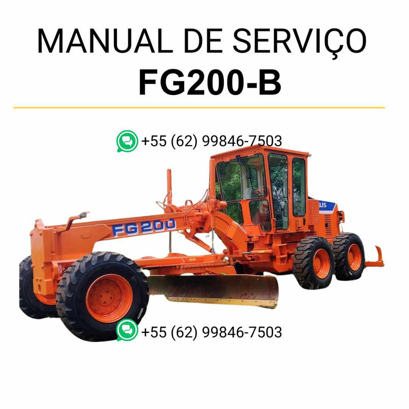 Manual de serviço Fiatallis FG200.B motoniveladora em PDF com instruções técnicas detalhadas para reparos, ajustes e manutenção completa