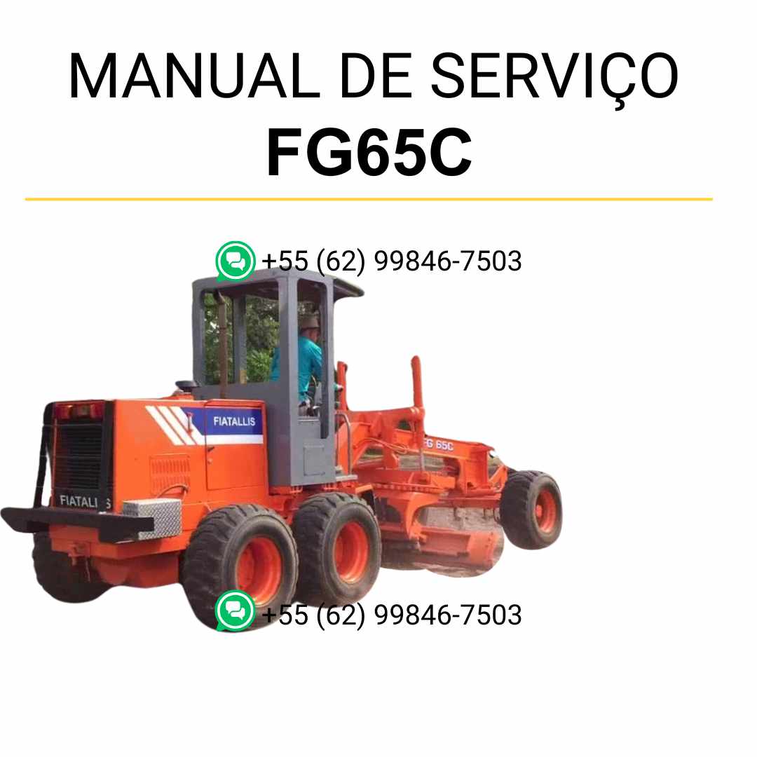 Manual de serviço Fiatallis FG65C para motoniveladora em PDF com instruções técnicas detalhadas, reparos e guia completo de manutenção